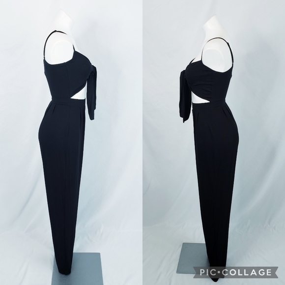 NWT ASOS Cami Jumpsuit with Tie Knot Front Black Jersey - Picture 3 of 9